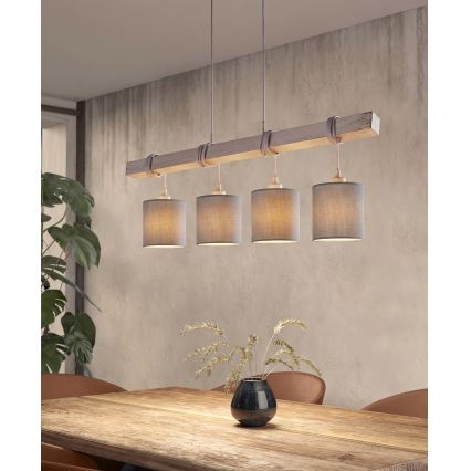 Brilagi - Suspension LED sur câble NUBILA 4xE27/60W/230V gris