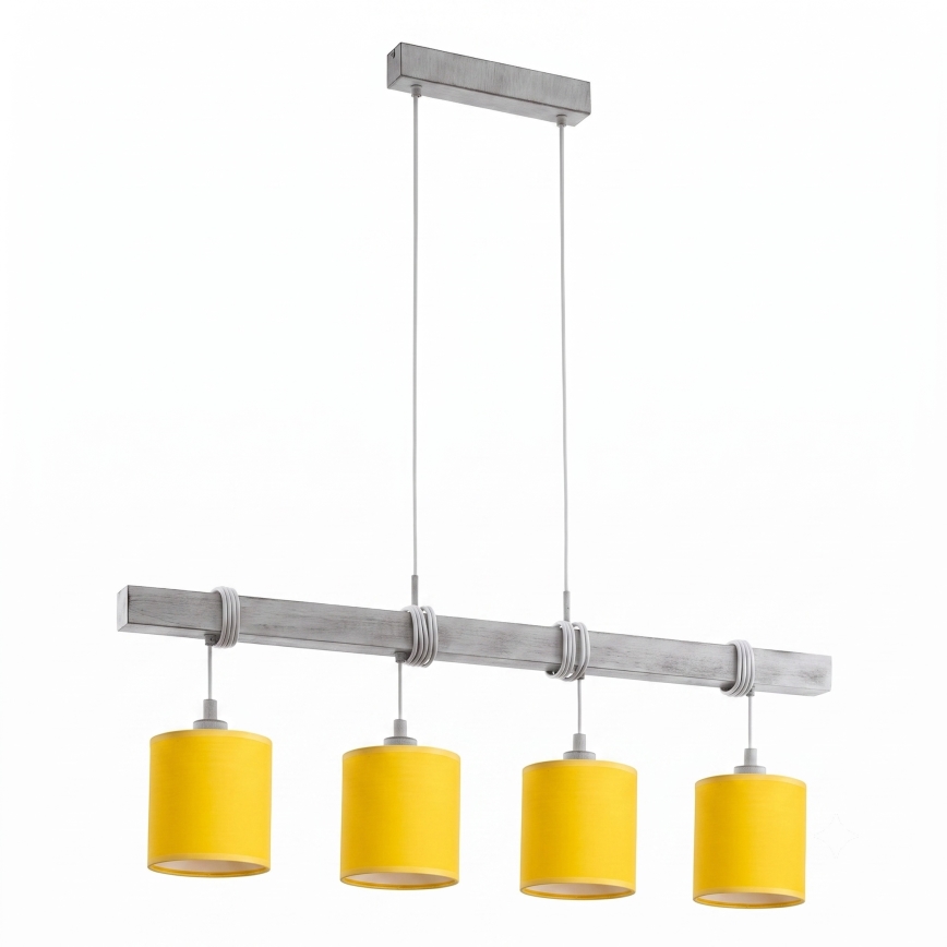 Brilagi - Suspension LED sur câble NUBILA 4xE27/60W/230V gris/jaune