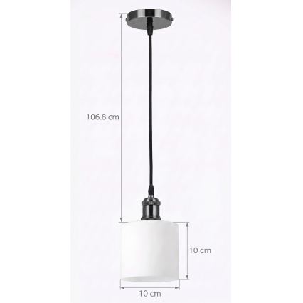 BRILAGI - Suspension LED sur câble RETRO GLASS 1xE27/60W/230V Ø 10 cm noire/blanche
