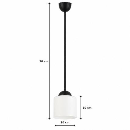 BRILAGI - Suspension LED sur câble RETRO GLASS 1xE27/60W/230V Ø 14 cm noire/blanche