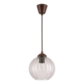 Brilagi - Suspension LED sur câble RETRO GLASS 1xE27/60W/230V Ø 18 cm marron/transparent