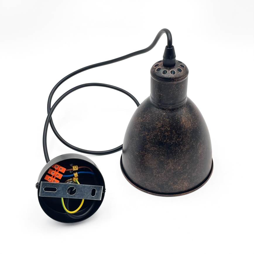 Brilagi - Suspension LED sur câble RIDDY 1xE27/60W/230V cuivré/patiné