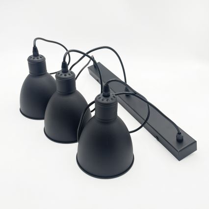 Brilagi - Suspension LED sur câble RIDDY 3xE27/60W/230V noire