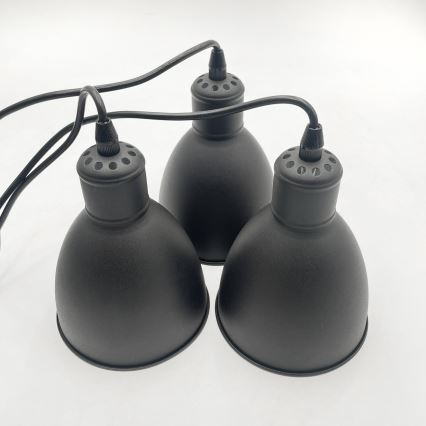 Brilagi - Suspension LED sur câble RIDDY 3xE27/60W/230V noire