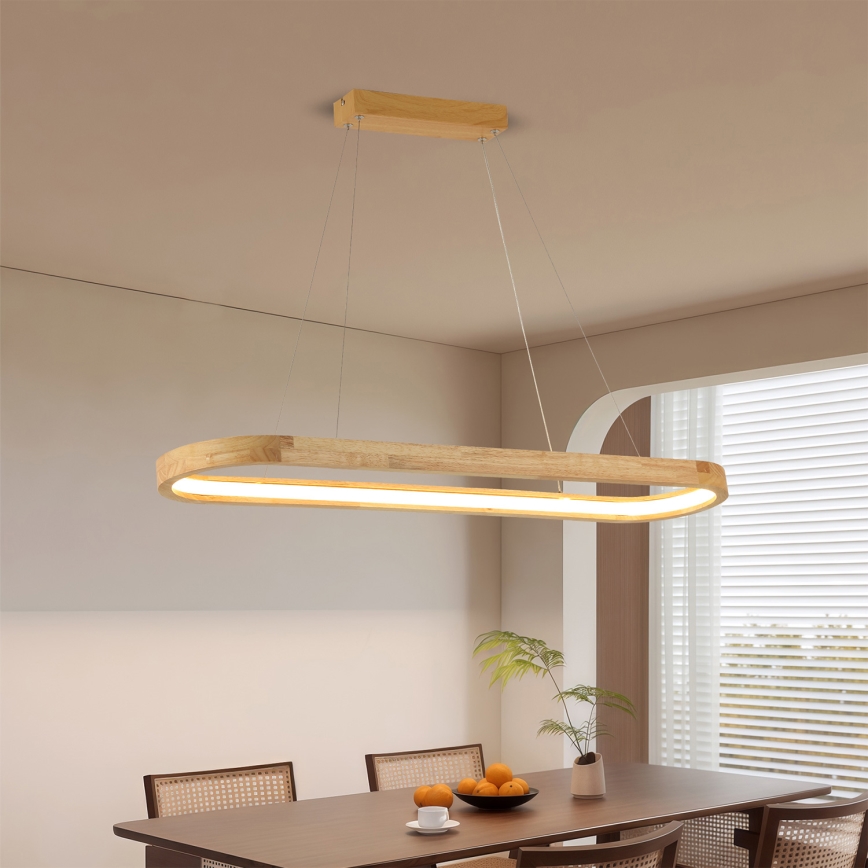 Brilagi - Suspension LED sur câble UMEA WOOD LED/40W/230V 90 x 22 cm, bois d'hévéa