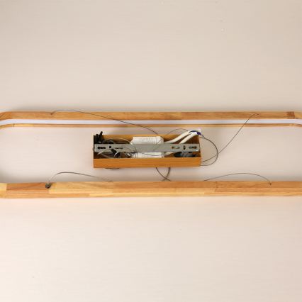 Brilagi - Suspension LED sur câble UMEA WOOD LED/40W/230V 90 x 22 cm, bois d'hévéa