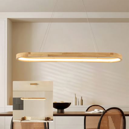Brilagi - Suspension LED sur câble UMEA WOOD LED/40W/230V 90x22 cm en bois