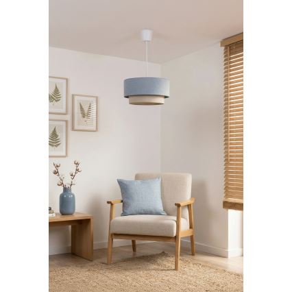 Brilagi - Suspension LED sur cordon BOHO ECO 1xE27/10W/230V Ø 40 cm bleu/crème