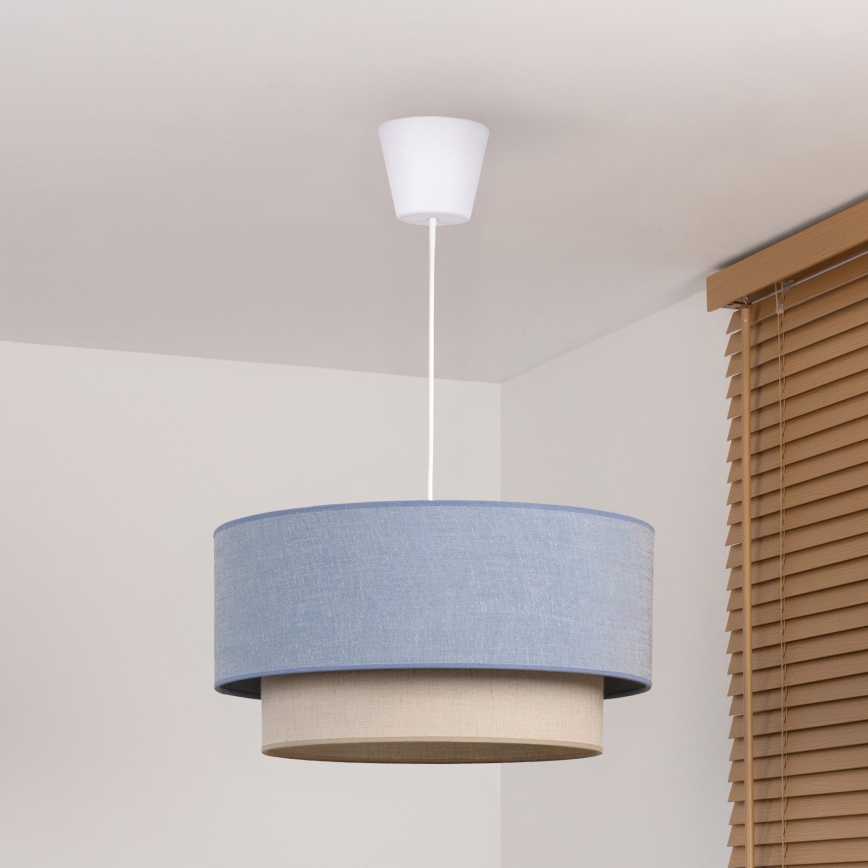Brilagi - Suspension LED sur cordon BOHO ECO 1xE27/10W/230V Ø 40 cm bleu/crème