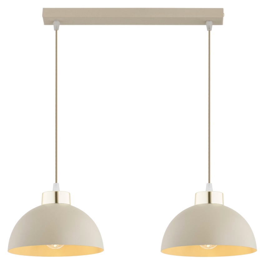 Brilagi - Suspension sur câble 2xE27/60W/230V beige/doré