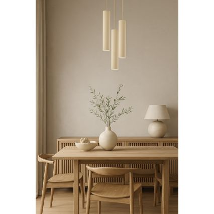 Brilagi - Suspension sur câble 3xGU10/15W/230V beige/doré