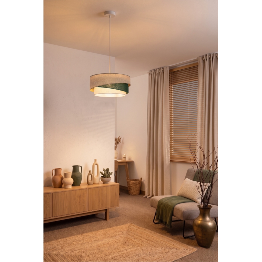 Brilagi - Suspension sur câble ARROW 1xE27/60W/230V Ø 45 cm beige/vert/blanc
