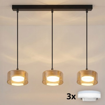 Brilagi - Suspension sur câble AURA LUX 3xGX53/30W/230V noir/doré