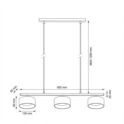 Brilagi - Suspension sur câble AURA LUX 3xGX53/30W/230V noir/doré