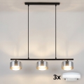 Brilagi - Suspension sur câble AURA LUX 3xGX53/30W/230V noir/fumé