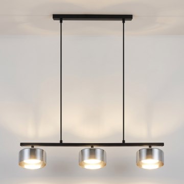 Brilagi - Suspension sur câble AURA LUX 3xGX53/30W/230V noir/fumé