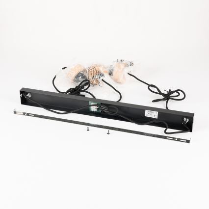 Brilagi - Suspension sur câble BASKLITE 3xE27/15W/230V bois d'hévéa/noir