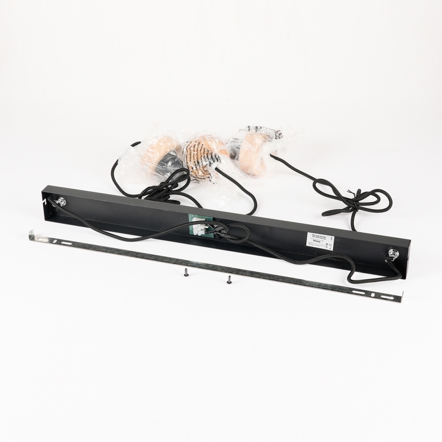 Brilagi - Suspension sur câble BASKLITE 3xE27/15W/230V bois d'hévéa/noir