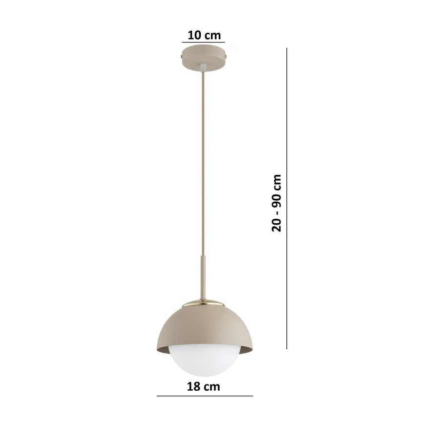 Brilagi - Suspension sur câble COSMO 1xE27/60W/230V, Ø 18 cm, beige/doré