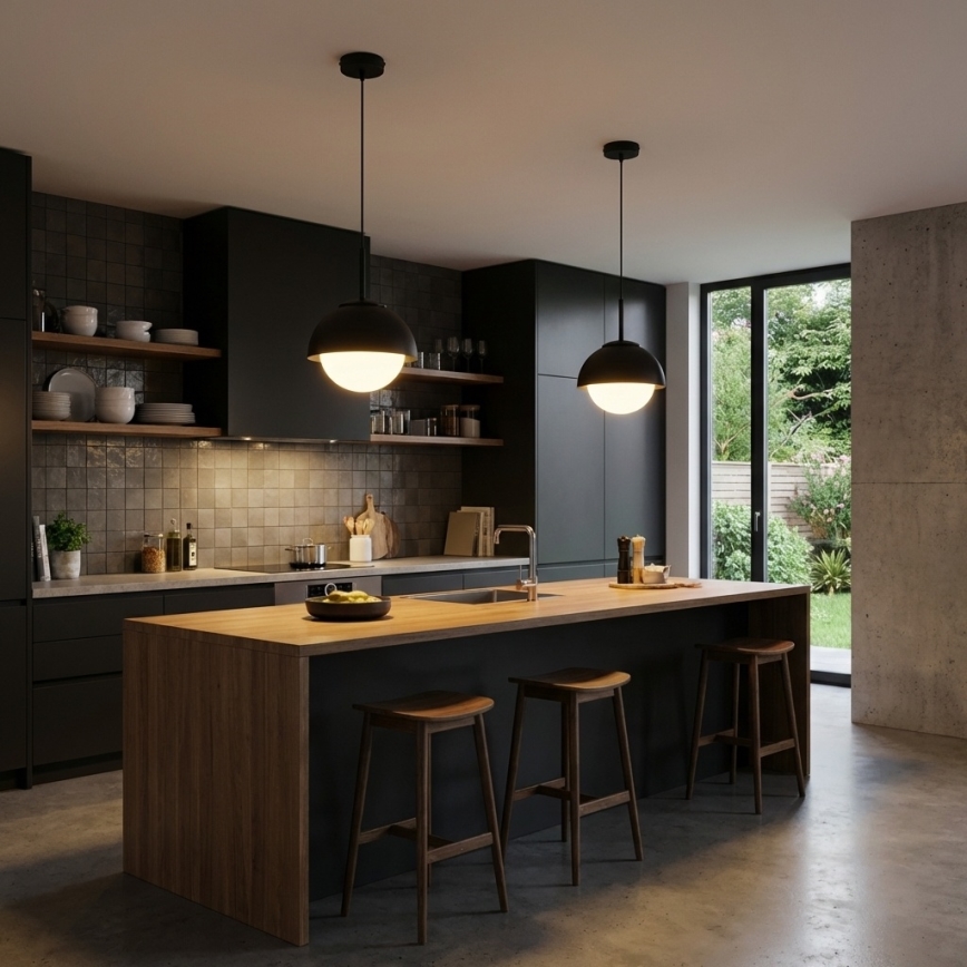BRILAGI - Suspension sur câble COSMO 1xE27/60W/230V Ø 18 cm noire
