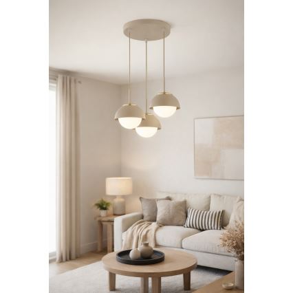 Brilagi - Suspension sur câble COSMO 3xE27/60W/230V beige/doré