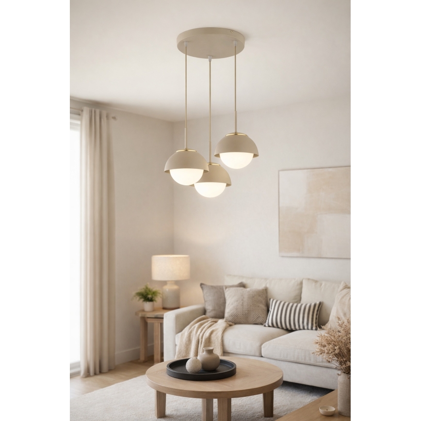 Brilagi - Suspension sur câble COSMO 3xE27/60W/230V beige/doré