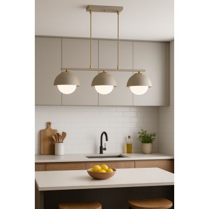 Brilagi - Suspension sur câble COSMO 3xE27/60W/230V beige/doré