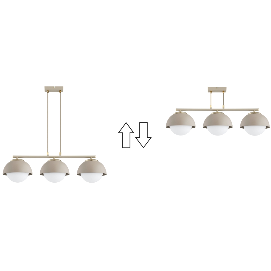 Brilagi - Suspension sur câble COSMO 3xE27/60W/230V beige/doré