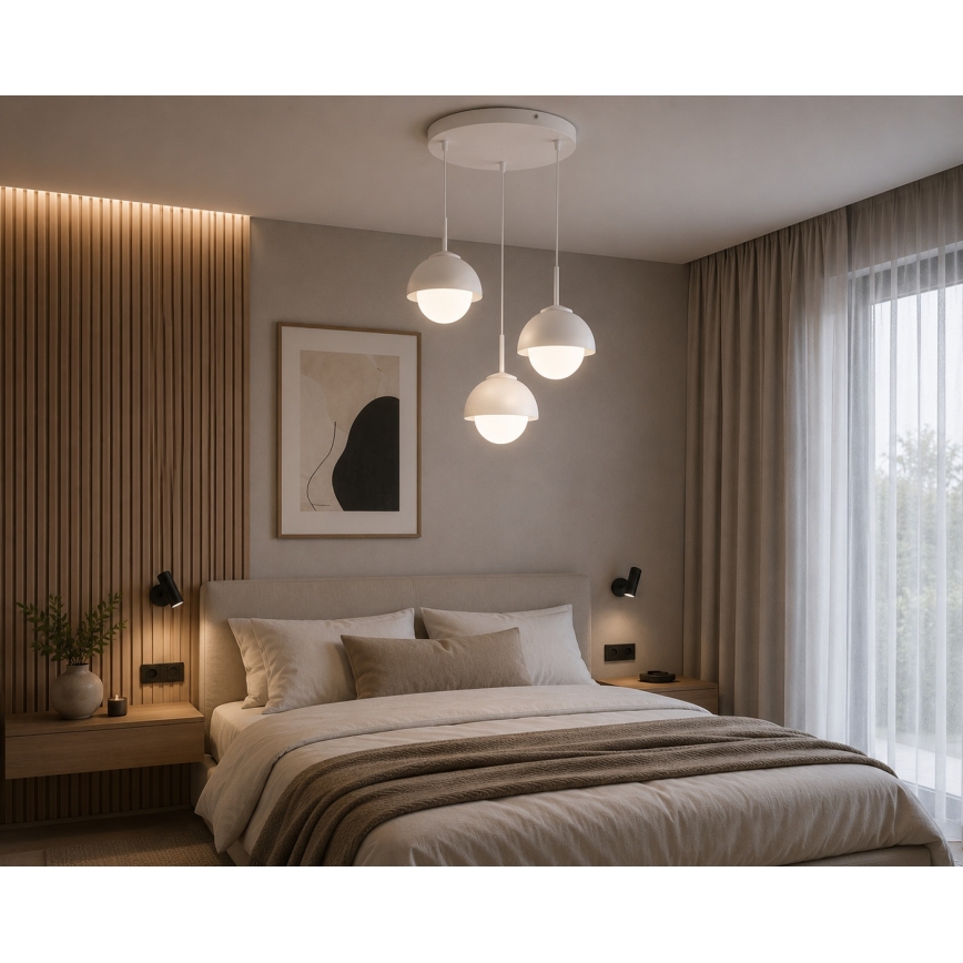 BRILAGI - Suspension sur câble COSMO 3xE27/60W/230V blanche