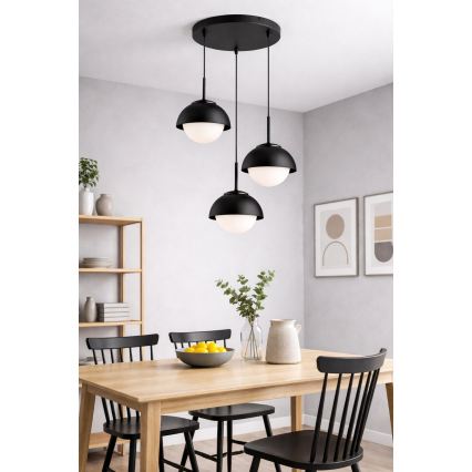 BRILAGI - Suspension sur câble COSMO 3xE27/60W/230V noire