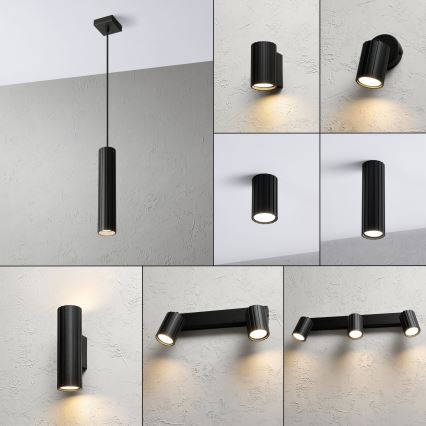 Brilagi - Suspension sur câble CRISPINA 1xGU10/10W/230V noire