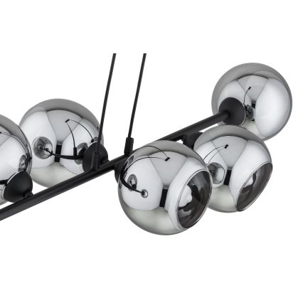 Brilagi - Suspension sur câble DIOR 6xE27/60W/230V noir/gris fumé