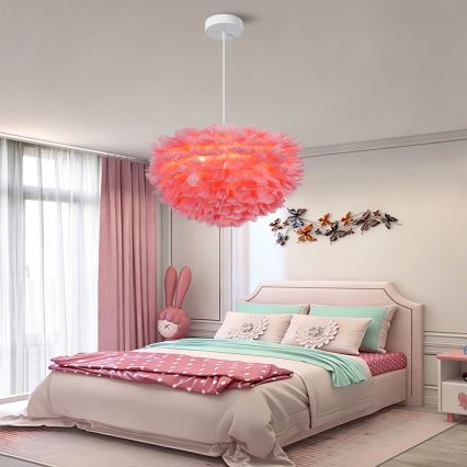 Brilagi - Suspension sur câble FEATHER, 3×E27 (max. 40 W), 230 V, Ø 50 cm, rose