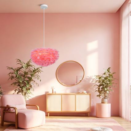 Brilagi - Suspension sur câble FEATHER, 3×E27 (max. 40 W), 230 V, Ø 50 cm, rose