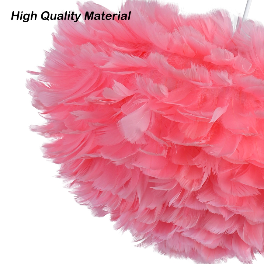 Brilagi - Suspension sur câble FEATHER, 3×E27 (max. 40 W), 230 V, Ø 50 cm, rose