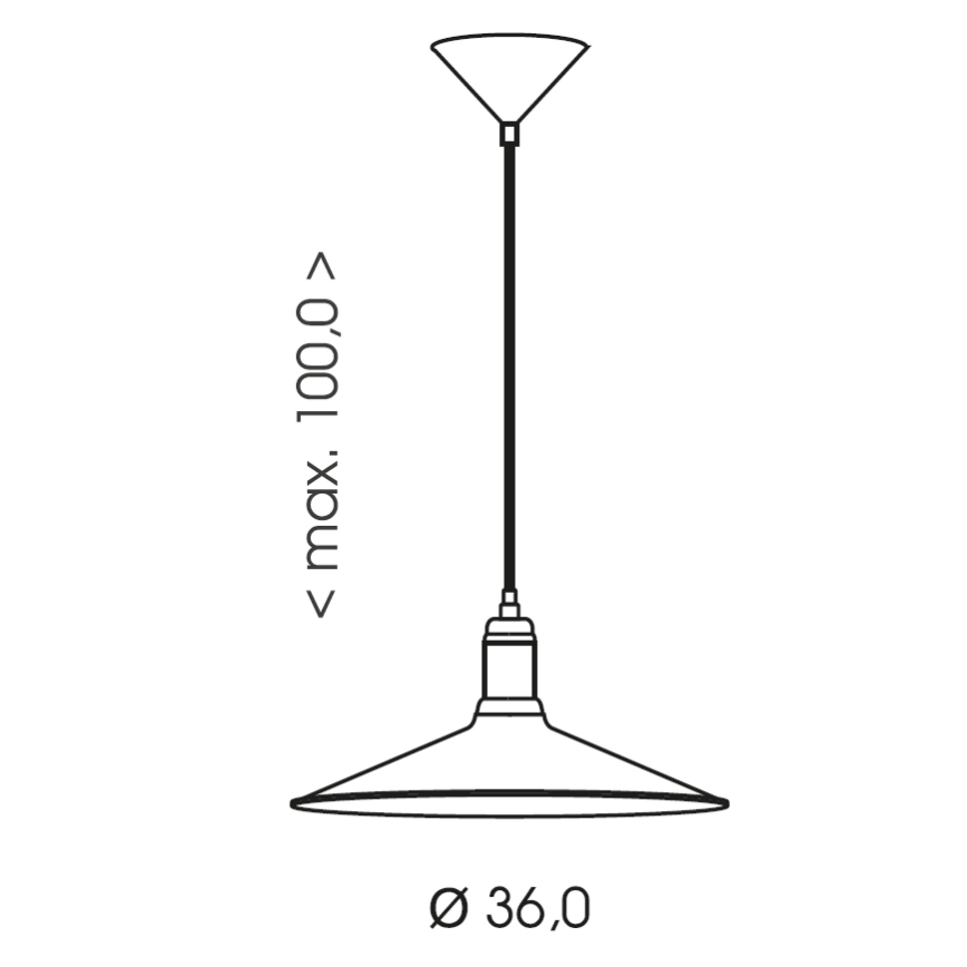 Brilagi - Suspension sur câble FORGE 1xE27/60W/230V Ø 36 cm noire