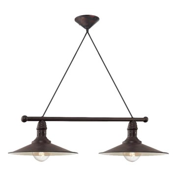 Brilagi - Suspension sur câble FORGE 2xE27/60W/230V marron