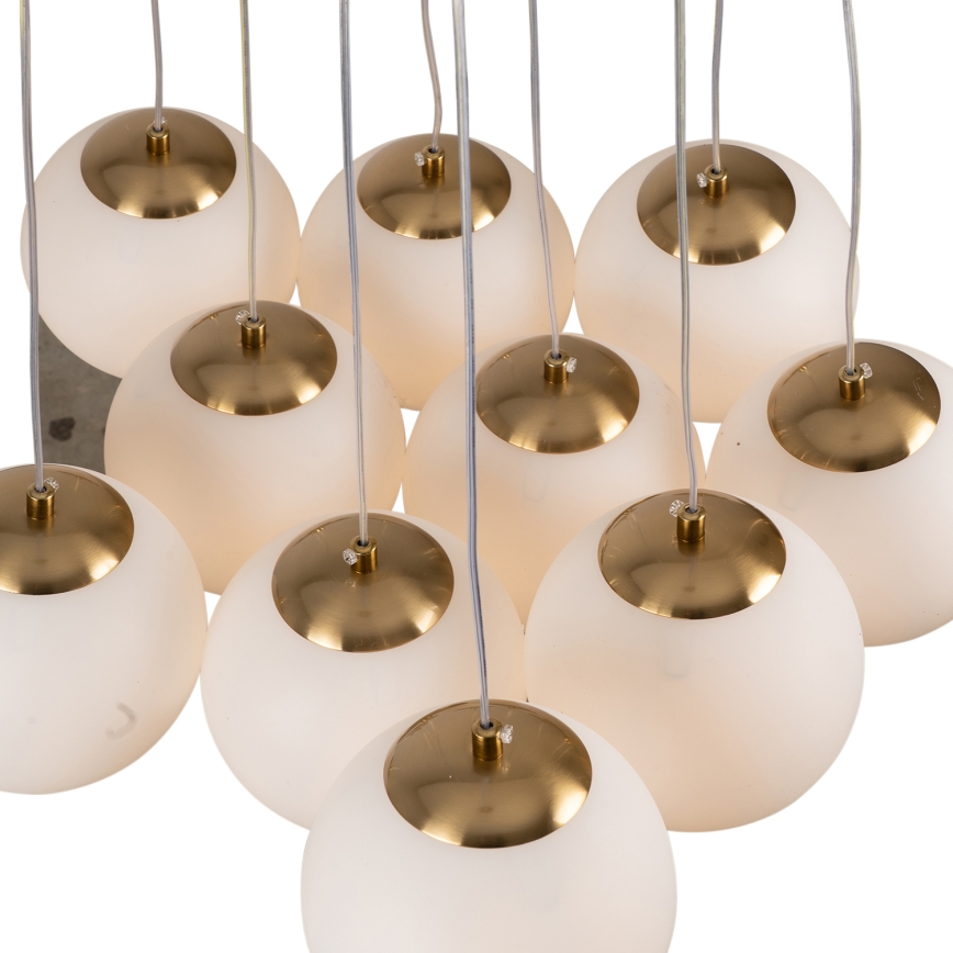 Brilagi - Suspension sur câble GLOBE 10xE14/15W/230V blanche