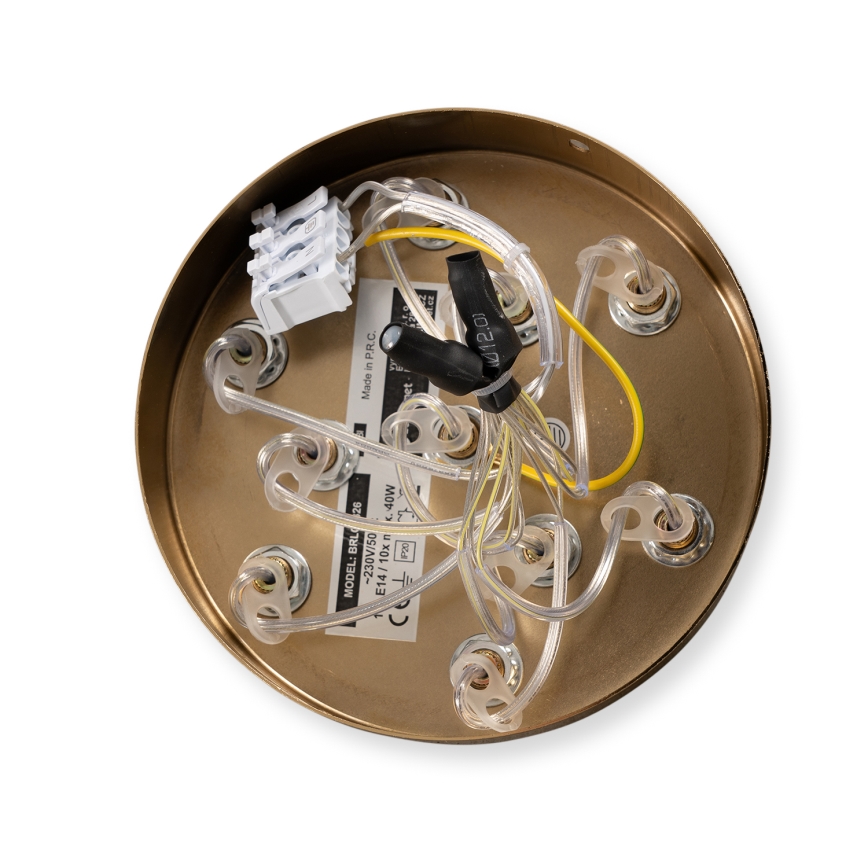 Brilagi - Suspension sur câble GLOBE 10xE14/15W/230V blanche