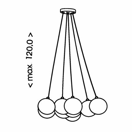 Brilagi - Suspension sur câble GLOBE 10xE14/15W/230V blanche