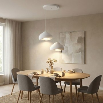 Brilagi - Suspension sur câble LORA 2xE27/40W/230V Ø 45 cm blanc