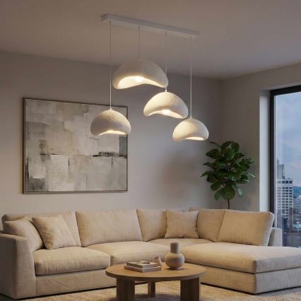Brilagi - Suspension sur câble LUNA 4xE27/40W/230V blanc