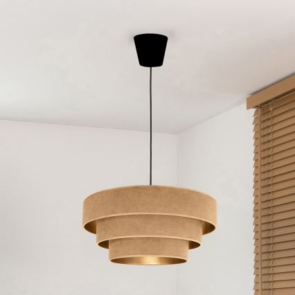 Brilagi - Suspension sur câble LUNETA 1xE27/60W/230V Ø 40 cm beige/doré