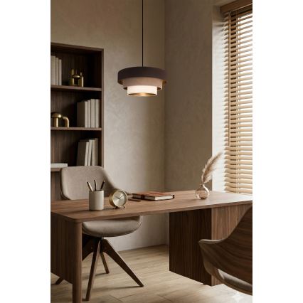 Brilagi - Suspension sur câble LUNETA 1xE27/60W/230V Ø 40 cm marron/beige/crème