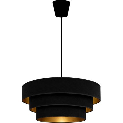 Brilagi - Suspension sur câble LUNETA 1xE27/60W/230V Ø 40 cm noir/doré