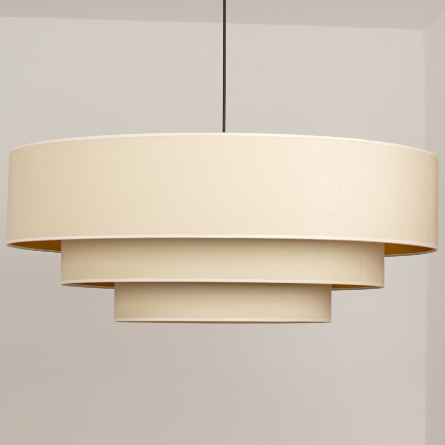 Brilagi - Suspension sur câble LUNETA 3xE27/60W/230V Ø 80 cm crème/doré