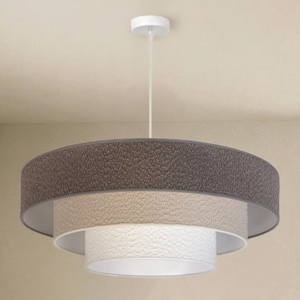 Brilagi - Suspension sur câble LUNETA 3xE27/60W/230V Ø 80 cm gris/crème/blanc