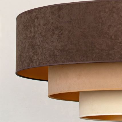 Brilagi - Suspension sur câble LUNETA 3xE27/60W/230V Ø 80 cm marron/beige/crème