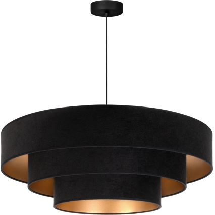 Brilagi - Suspension sur câble LUNETA 3xE27/60W/230V Ø 80 cm noir/doré