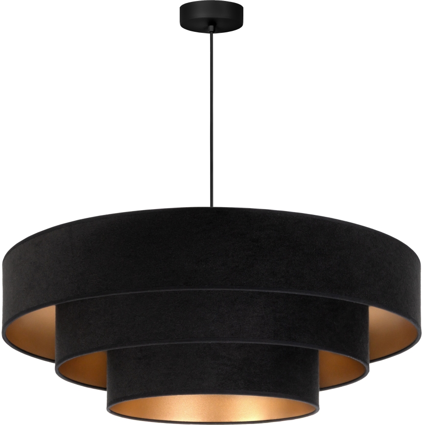 Brilagi - Suspension sur câble LUNETA 3xE27/60W/230V Ø 80 cm noir/doré